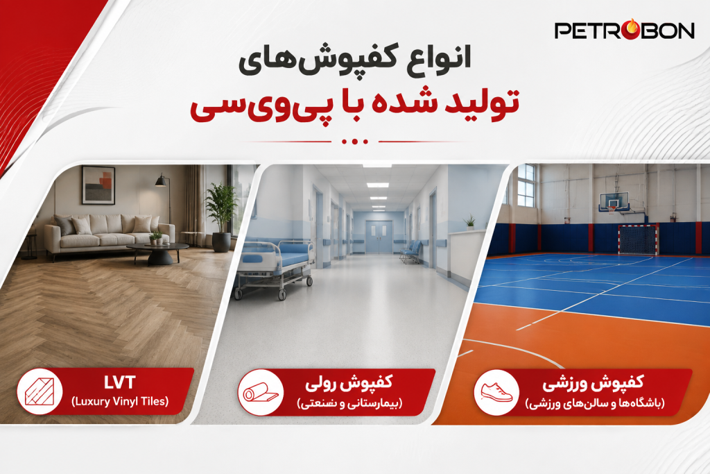 انواع کفپوشهای تولید شده با پیویسی
